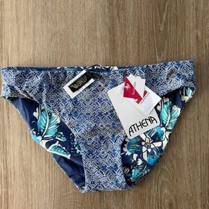 Athena Reversible Luna Retro Swim Bottoms Blue Women's Sz XS NWT